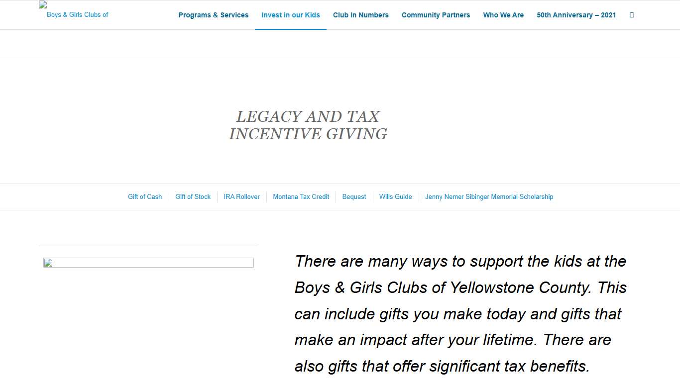 Endowment - Legacy Giving - Boys & Girls Clubs of Yellowstone County
